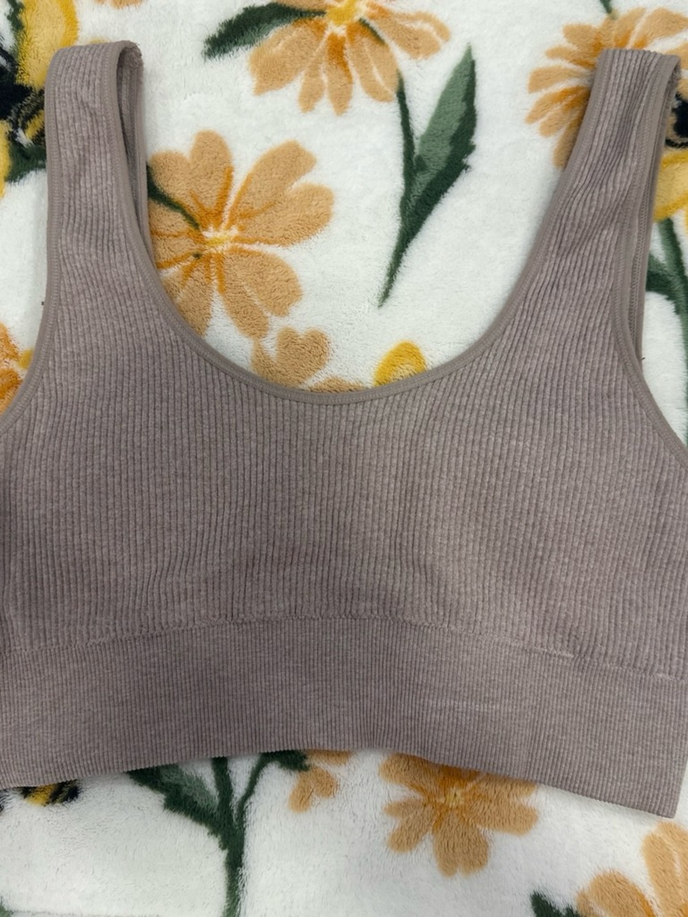 aerie Ribbed Scoop Bralette - Taupe Brown